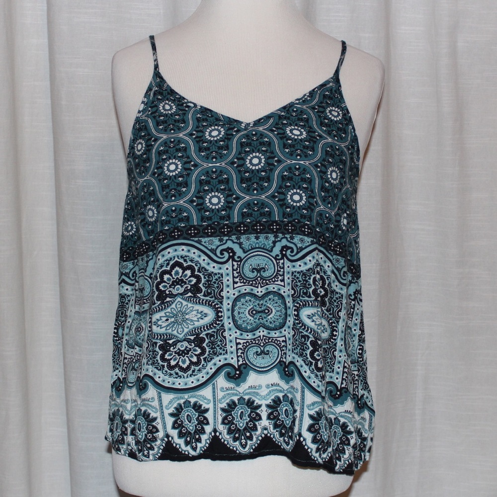 Blue Floral Francesca’s Tank Top